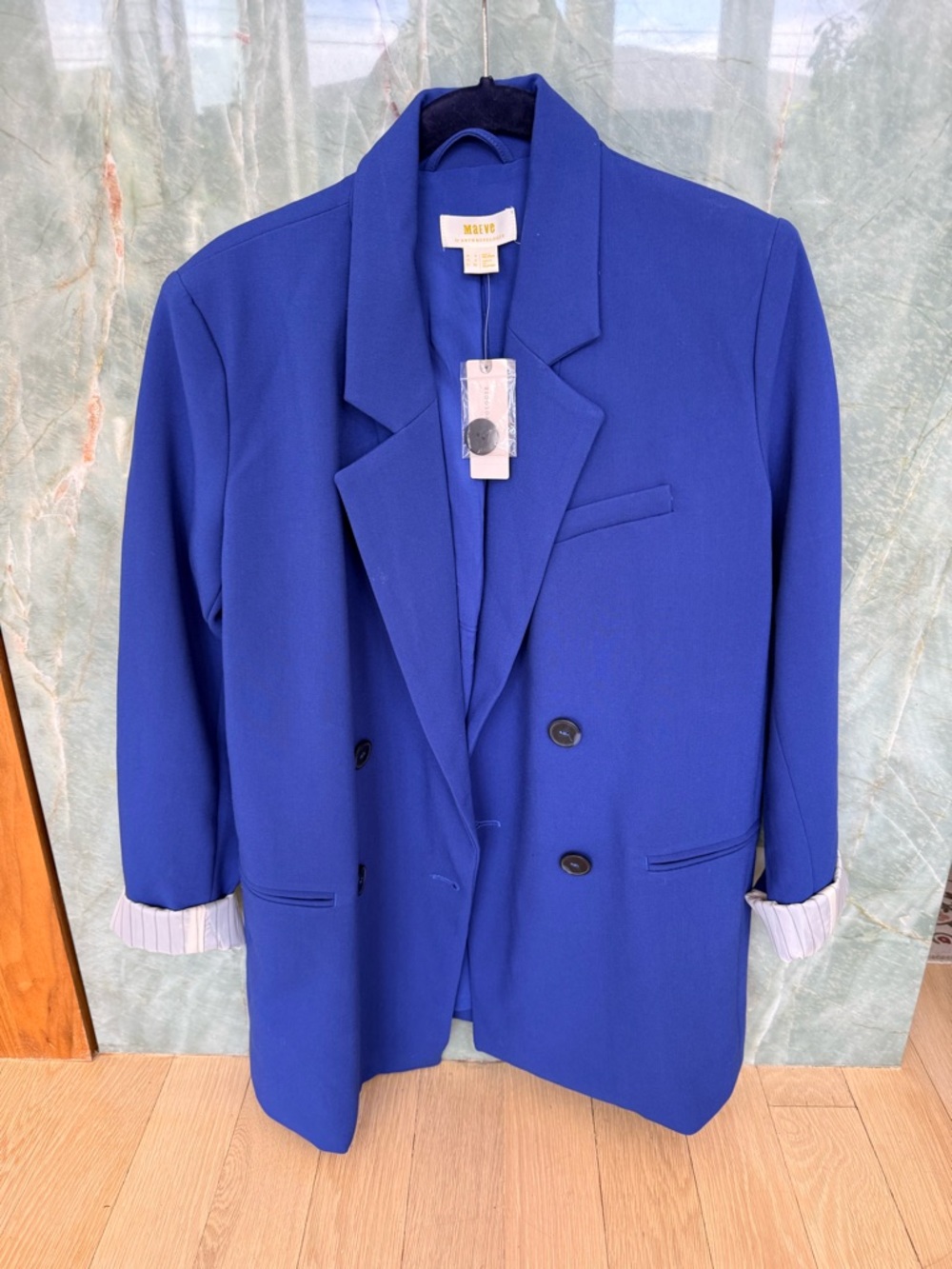 Maeve Anthropologie Royal Blue Double-Breasted Blazer NWT